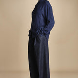 camicia da uomo in voille lana DANY NAVY BLUE true avenue