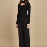 top maglia con scollo nudo 32007-350 NERO 29 federica tosi