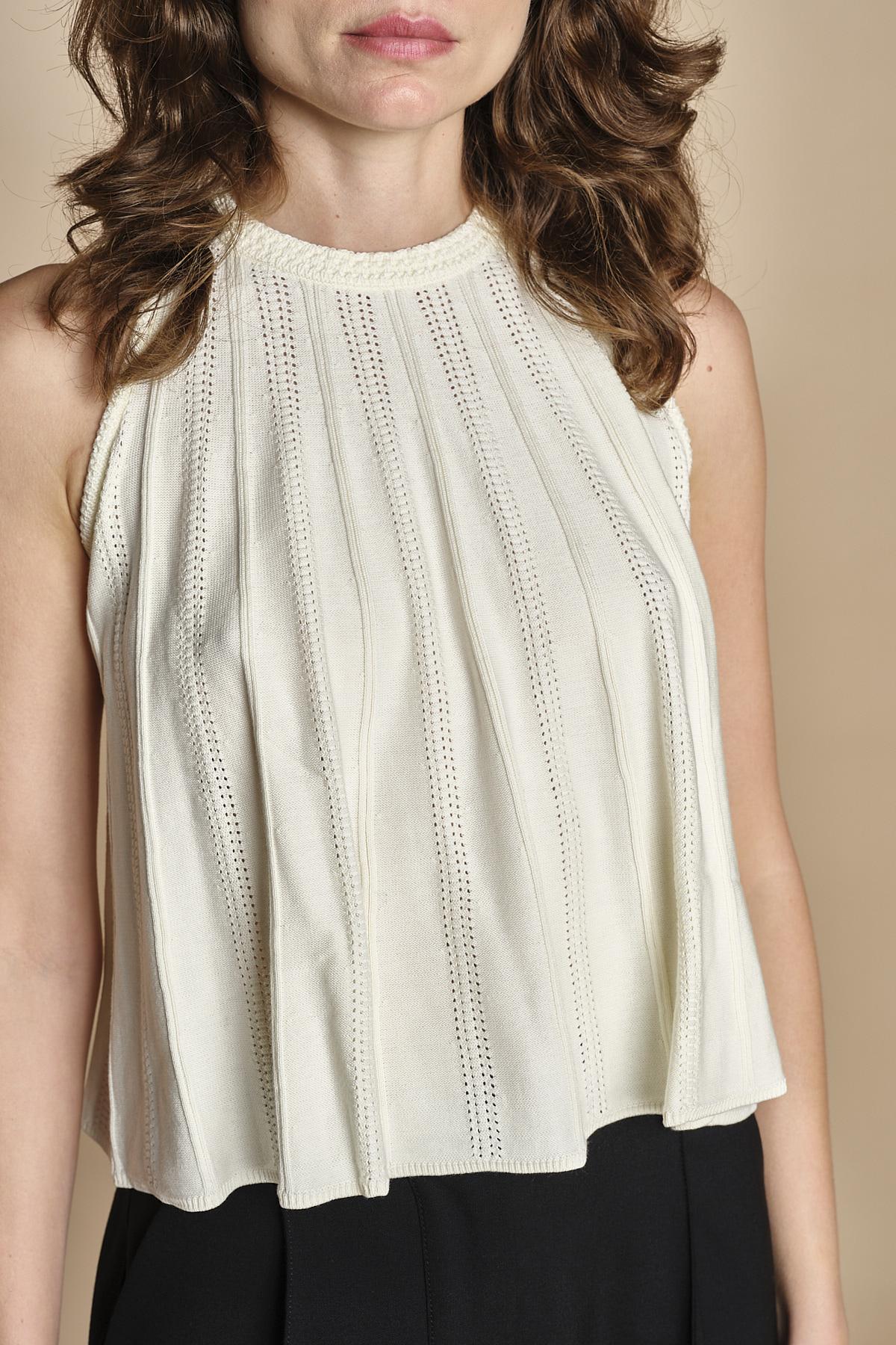 top in maglia plisse SERRES ECRU ba&sh