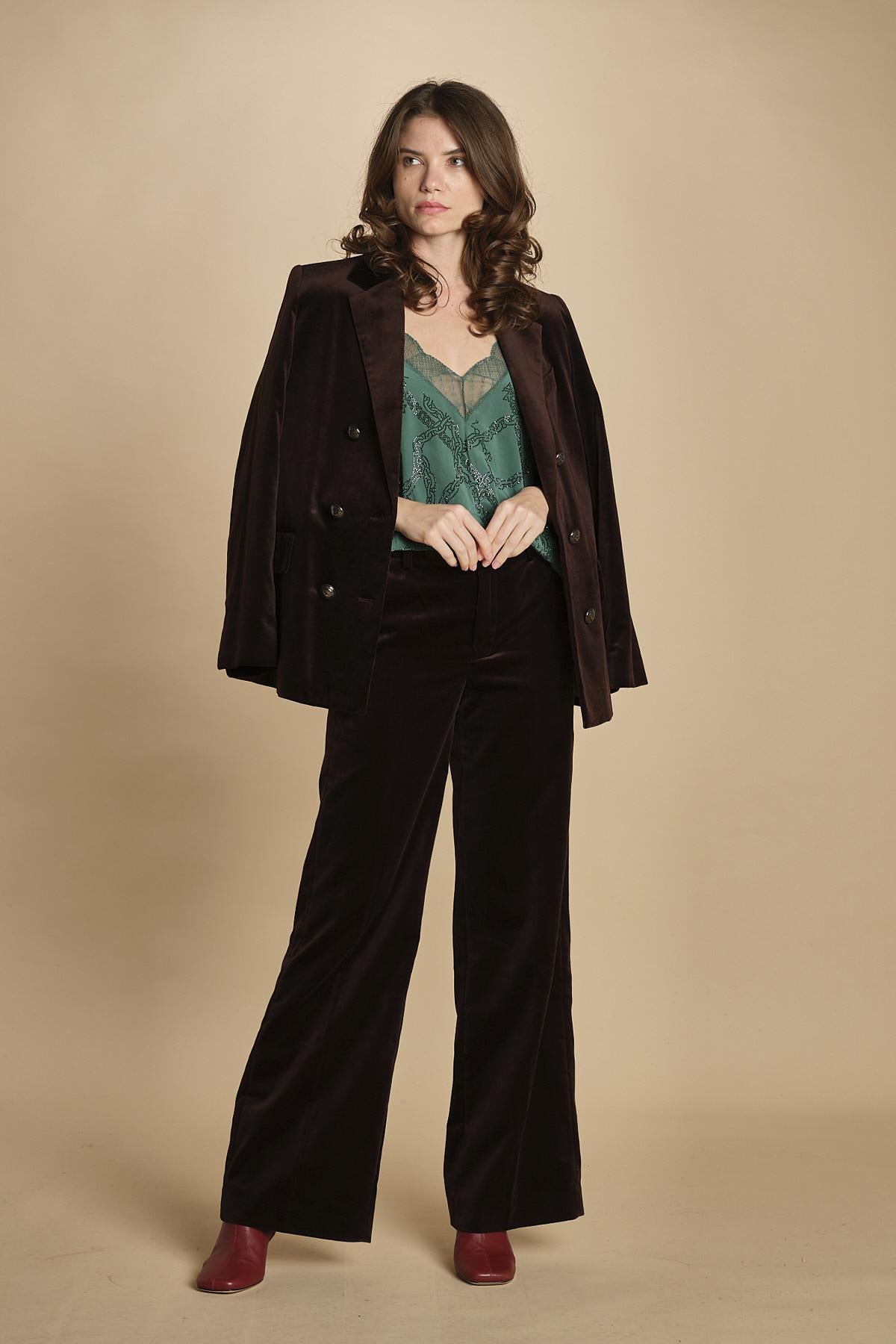 top con spalline sottili e strass. WWCR01310 EMERALD zadig & voltaire