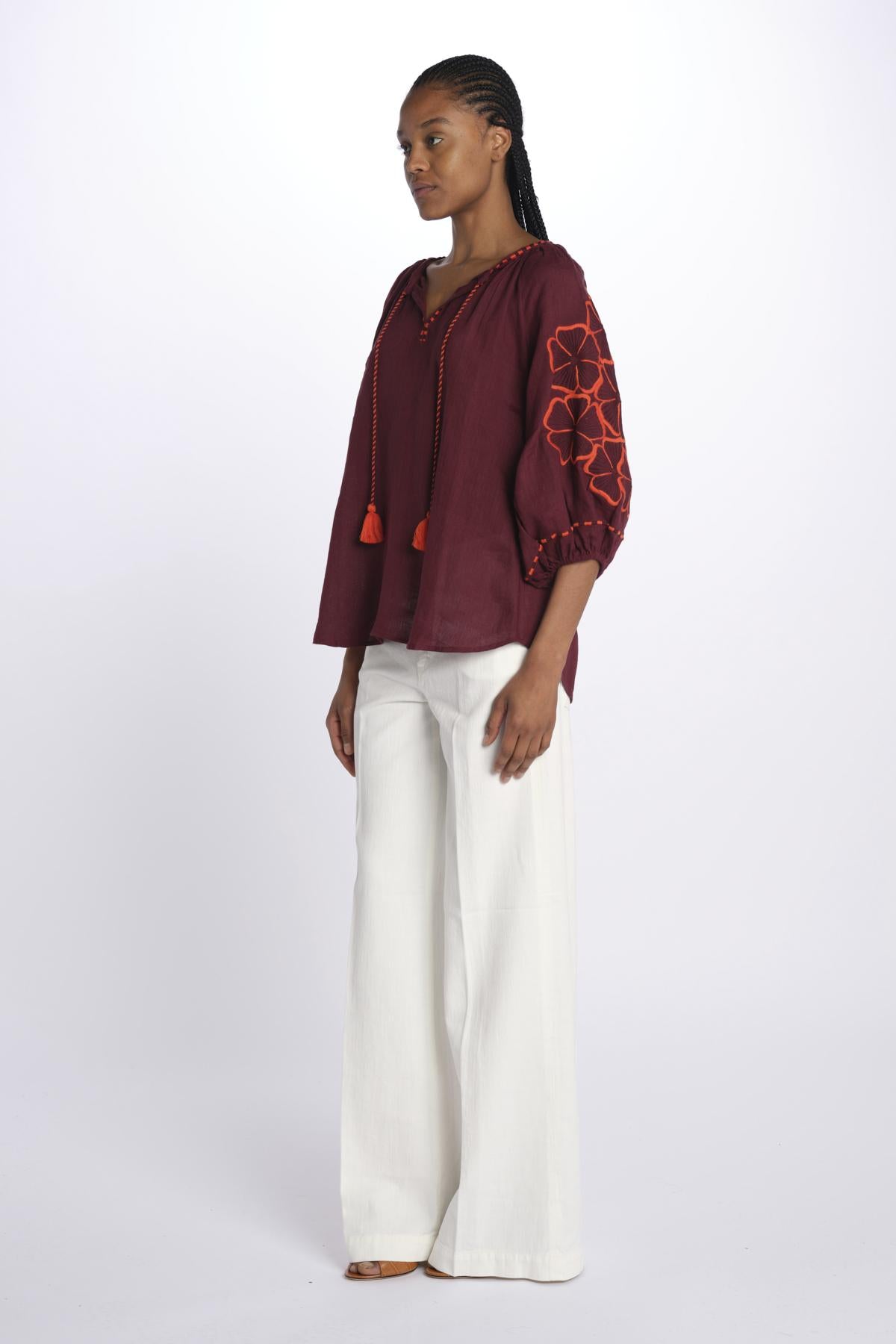 benaras soleil BE24912BURGUNDY ORANGE