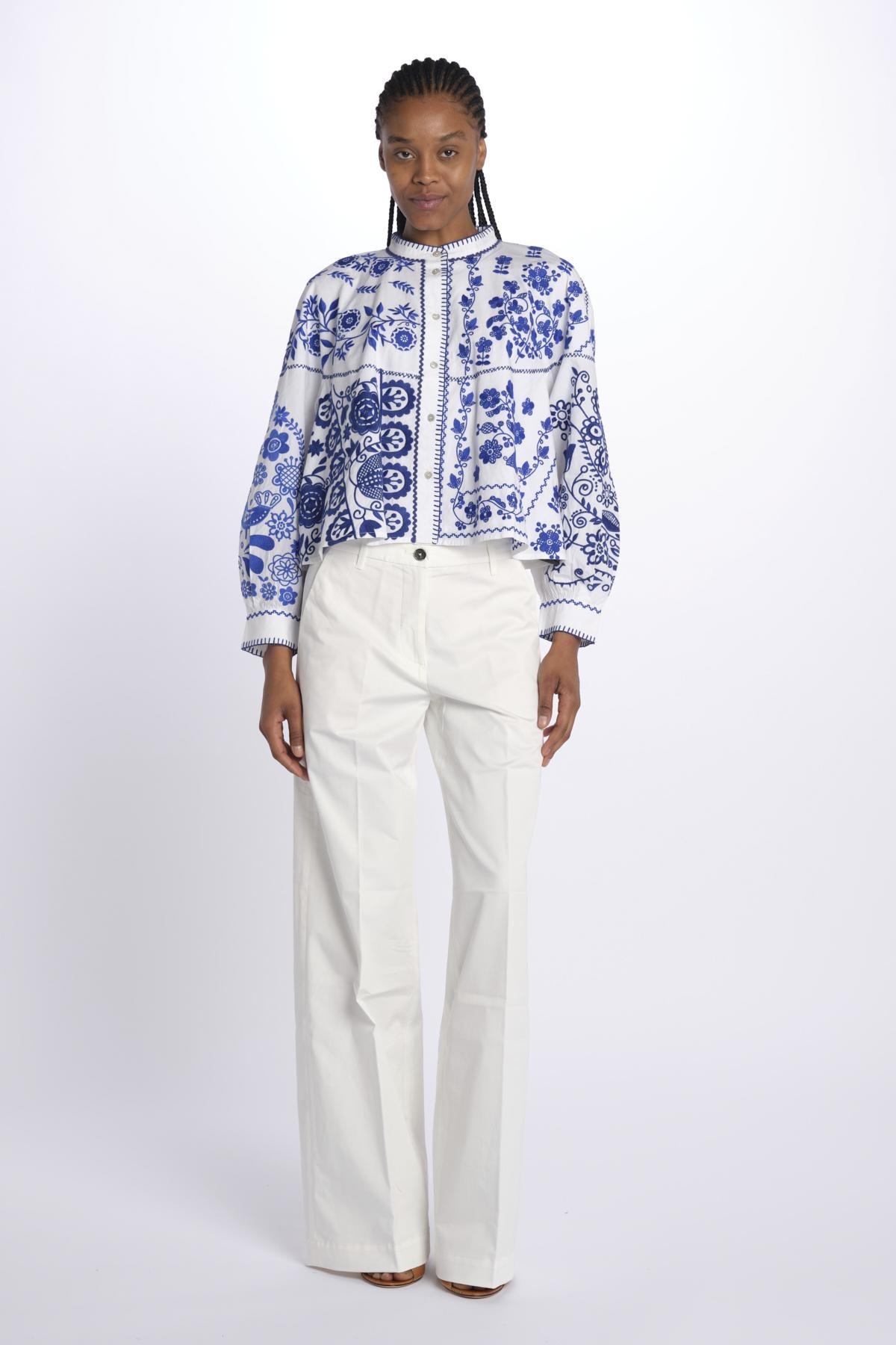 Giacca/camicia MAMIE ricamata MAMIE1BBL BLUE antik batik