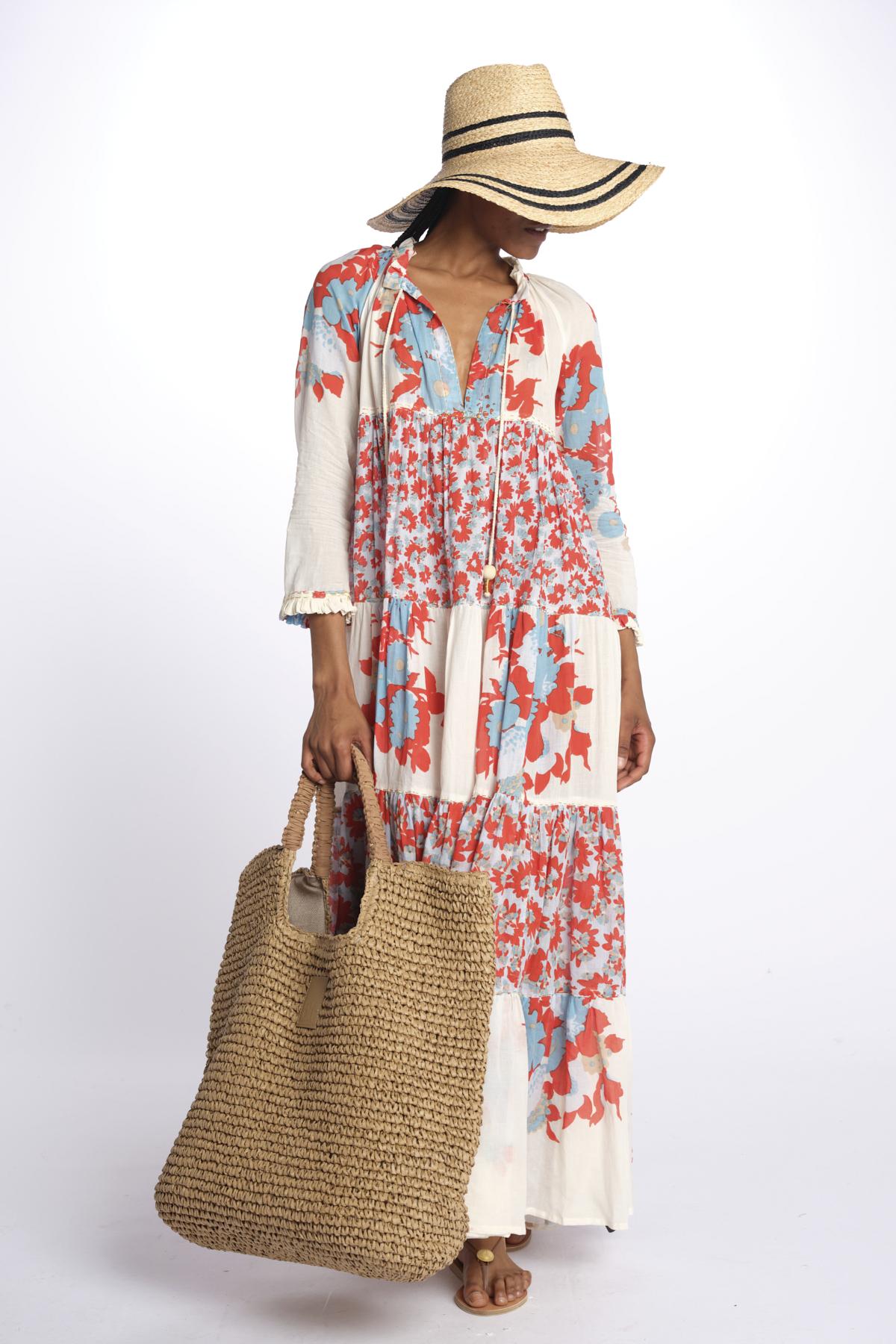 Abito lungo m/l fiori Maxi Hippydress MH BFF4 MA4 yvonne s.