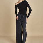 body in jersey con scollo asimmetrico SWEETEST THING BLACK undress code