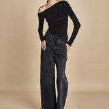 body in jersey con scollo asimmetrico SWEETEST THING BLACK undress code