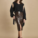 camicia in seta con maniche aperte 31102-304 NERO 29 federica tosi