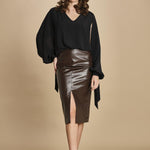 camicia in seta con maniche aperte 31102-304 NERO 29 federica tosi