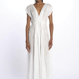 MIKONOS maxi abito con scollo senza maniche MIKONOS IVOIRE laraethnics