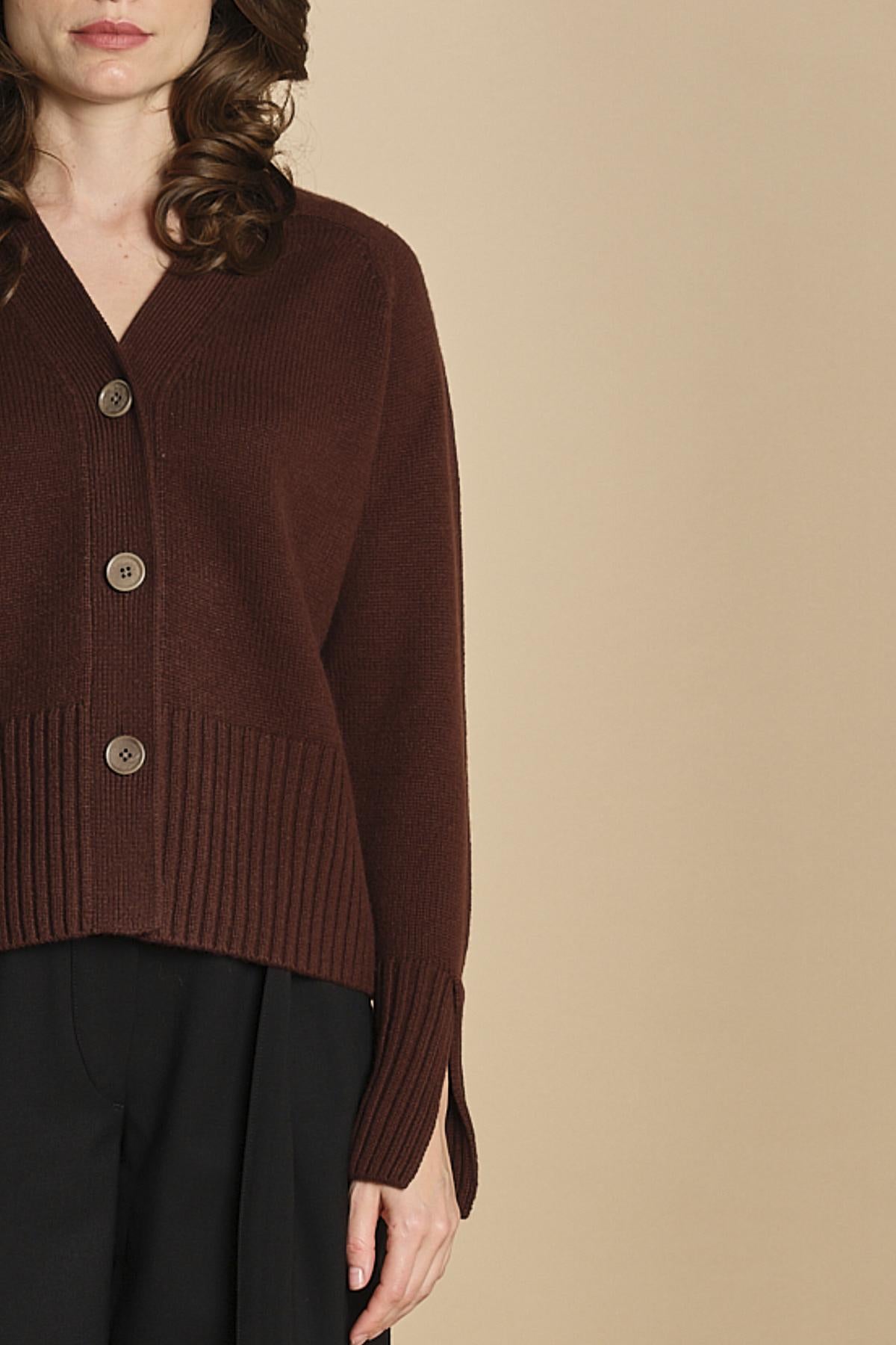 cardigan tre bottoni MIL4A24 25298 TESTA MORO milaura