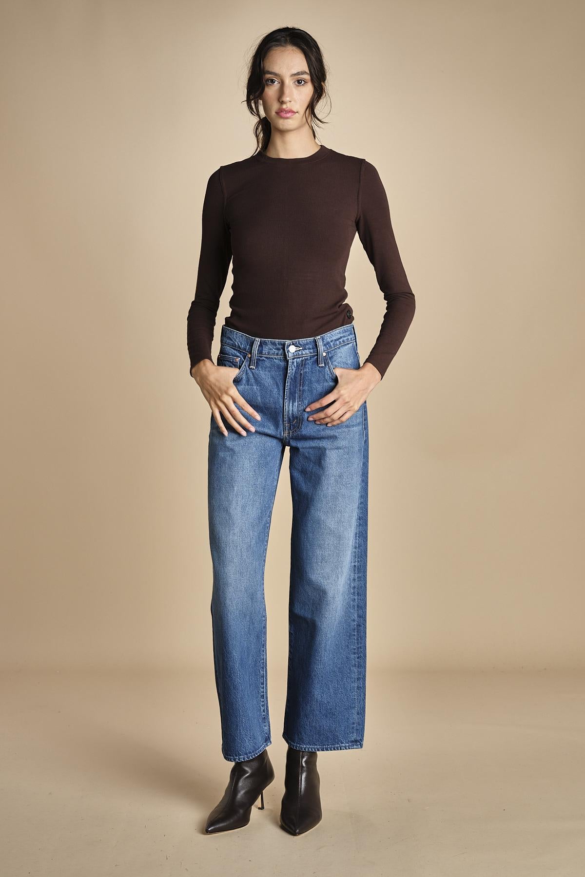 denim loose con ciliegie THE DODGER ANKLE  1888G 313 mother