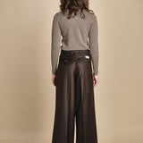 pantalone due pinces lana e seta. PETRA PE80 MORO nine in the morning