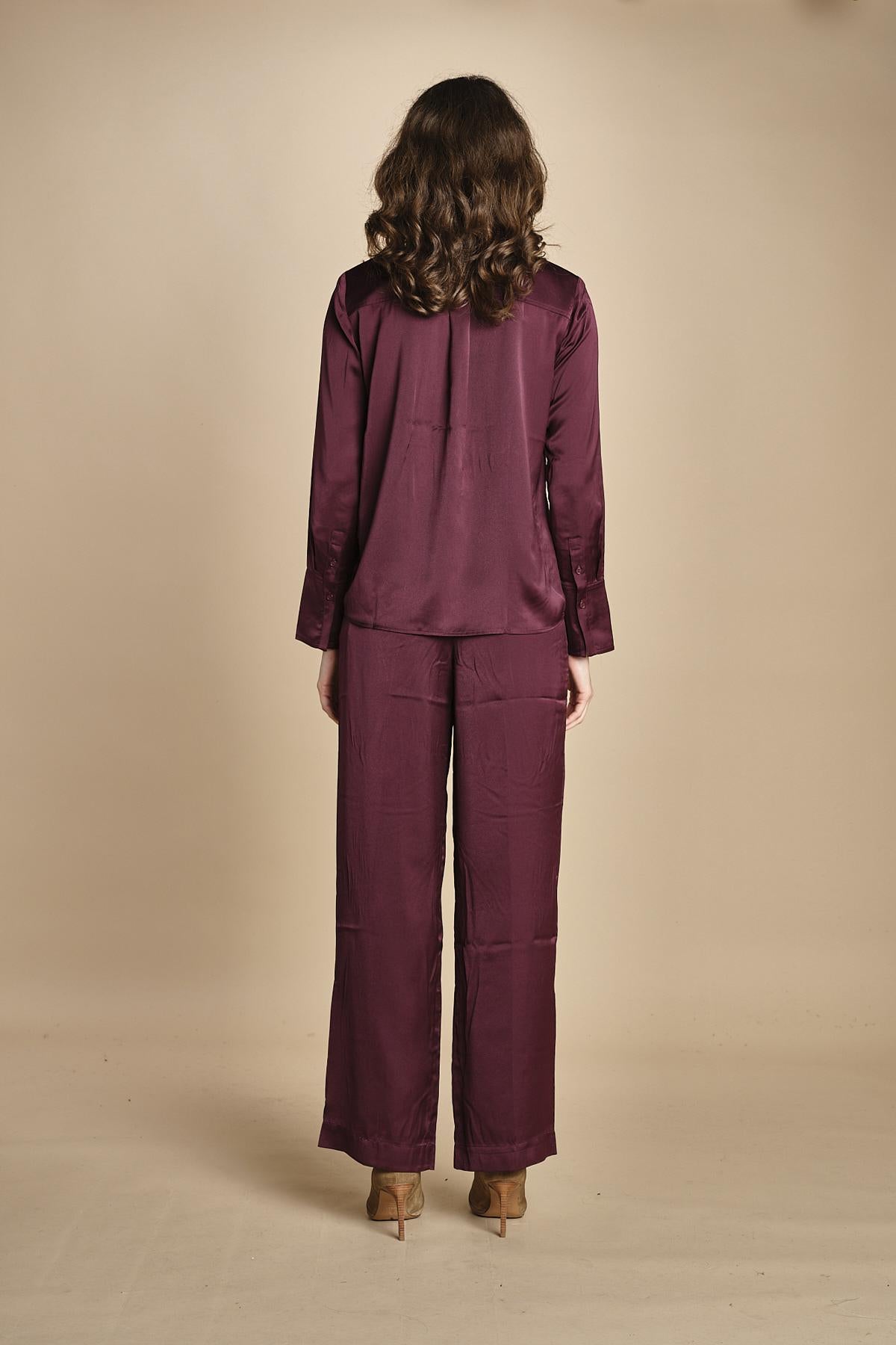 camicia in raso CANOLI PRUNE ba&sh