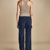 pantalone in veluto cropped ZELDA NAVYBLUE true avenue
