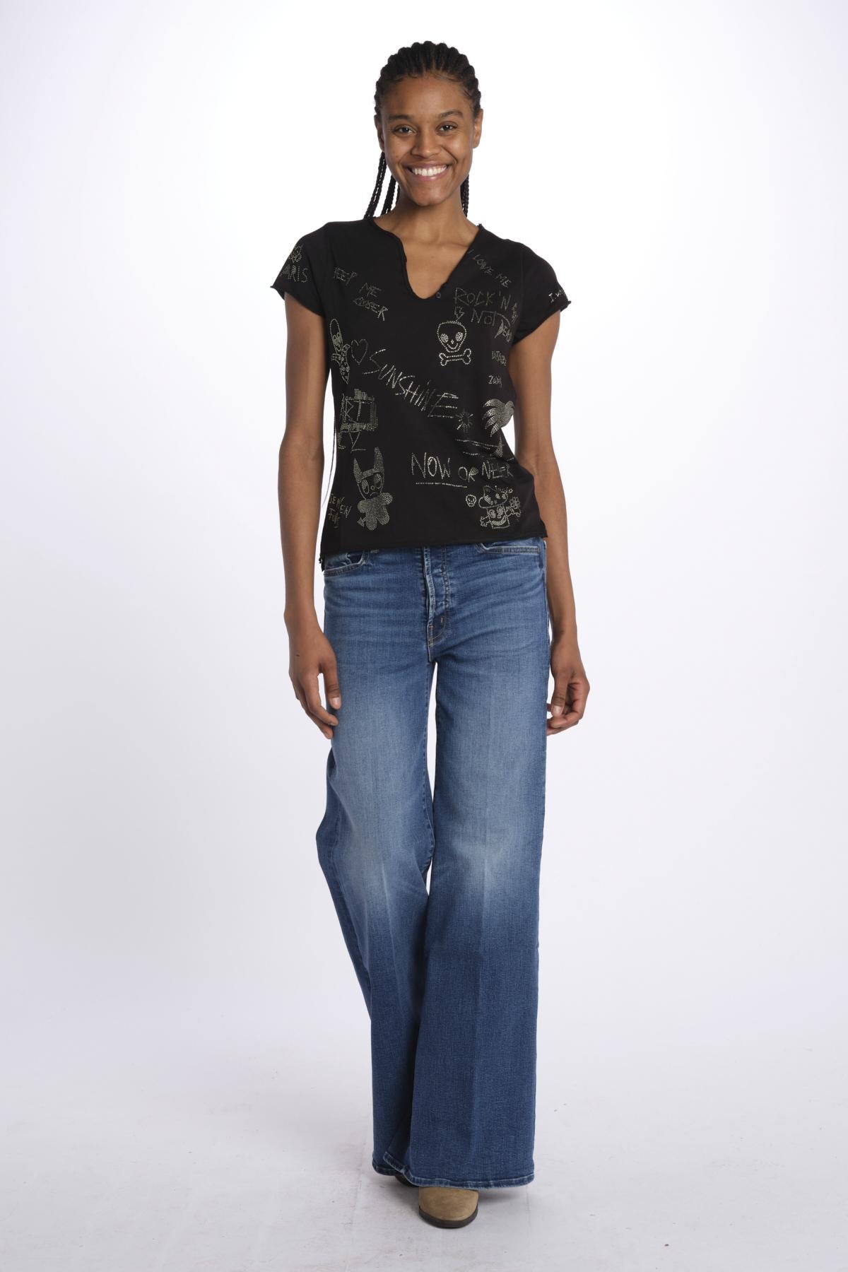 Tunisien ml cl multi strass JWTN02633 BLACK zadig & voltaire