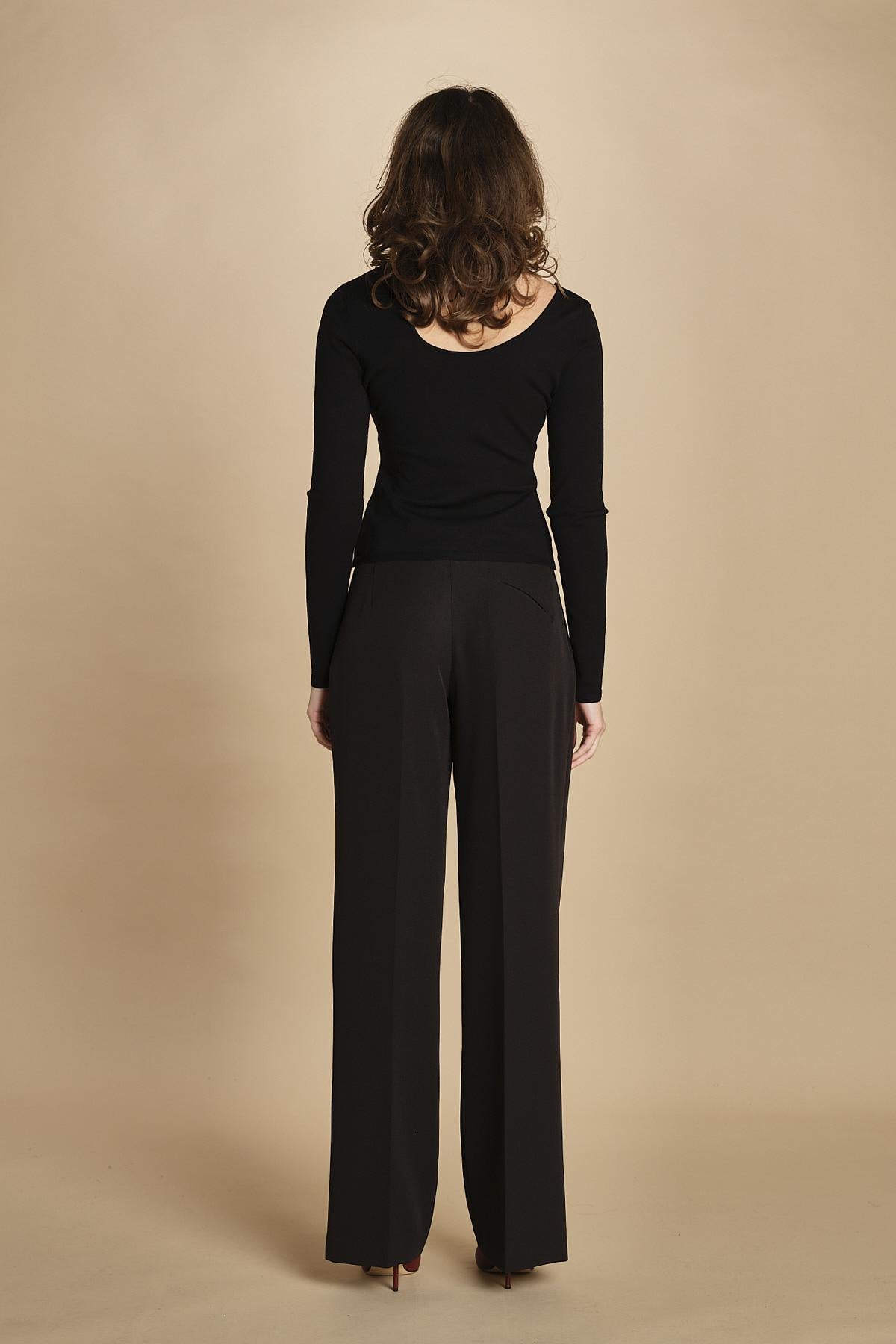 top maglia con scollo nudo 32007-350 NERO 29 federica tosi