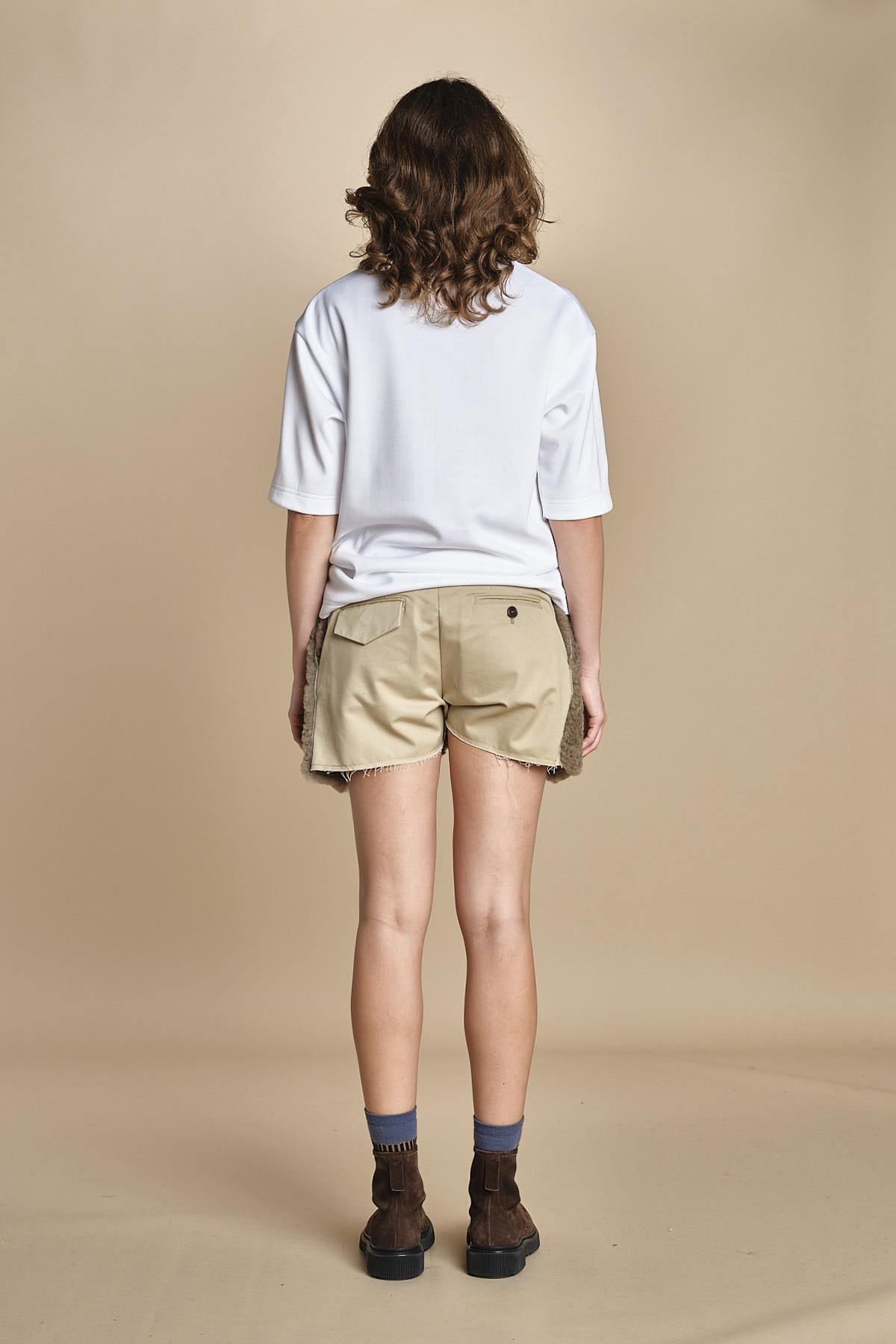 in cotone con tasca in montone TOM T-SHIRT MJD148PAT2977 J0248 WHITE jejia