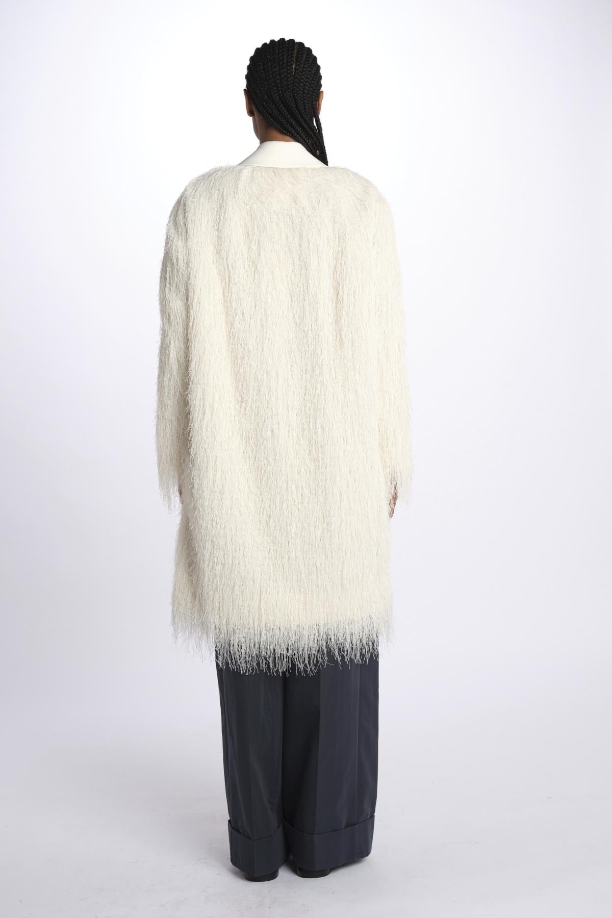 Cappotto OS FRINGE frange 80199FRG IVORY phillip lim