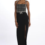 RINA SPLIT GOWN BLACK rebecca vallance