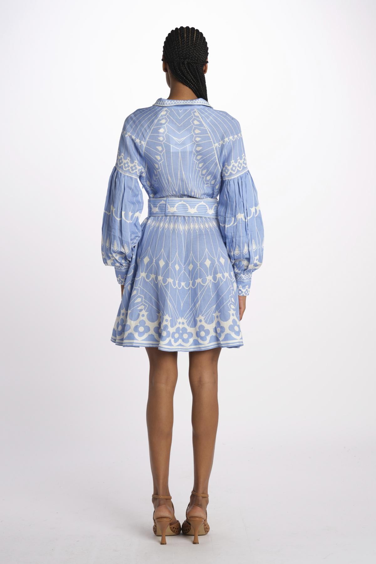 Mini abito GALINA m/l stampa GALINA 1707 VISTA BLUE scarlett poppies