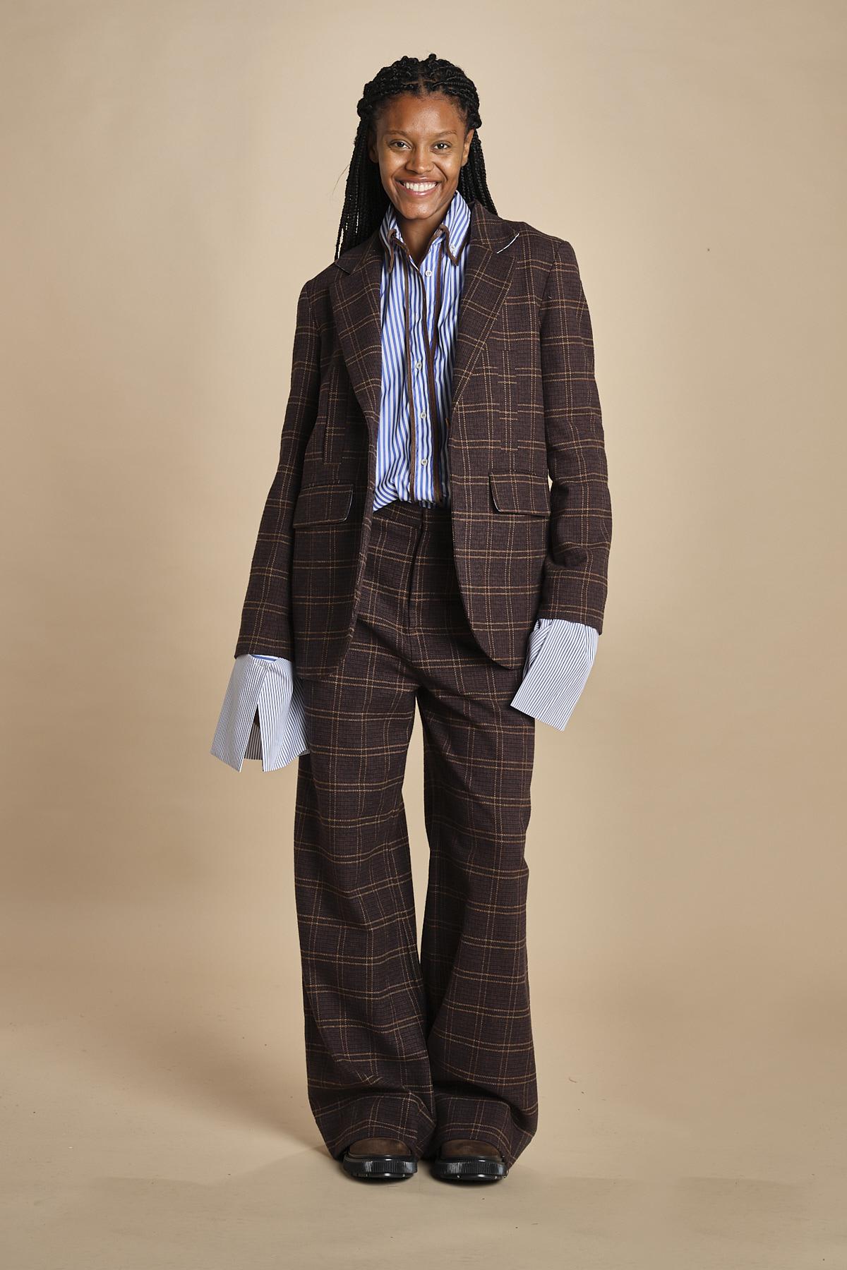 HARRY blazer quattro tasche in galles MJD505_A26240 BROWN COTTON CHECK jejia