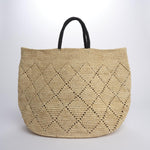 BURURI shopping in paglia con manici a contrasto BURURI NATURALE camalya