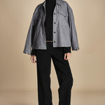 pantalone dritto in fustagno OLIMPIA BLACK true avenue