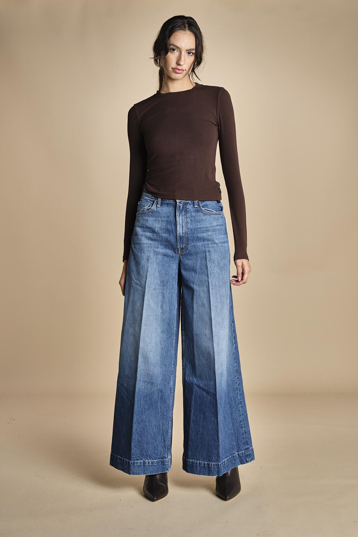 denim over con orlo THE HEADLINER SNEAK 10068 313 mother