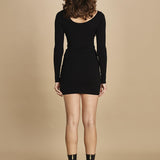 miniabito in maglia con scollo sulla spalla 32304-350 NERO 29 federica tosi