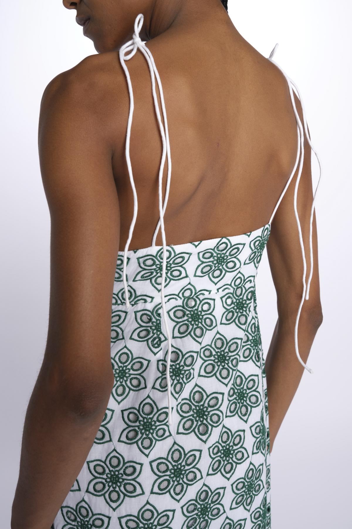 Abito LOUVE spallina ricamo fiori S25067 EYELETGREEN sundress