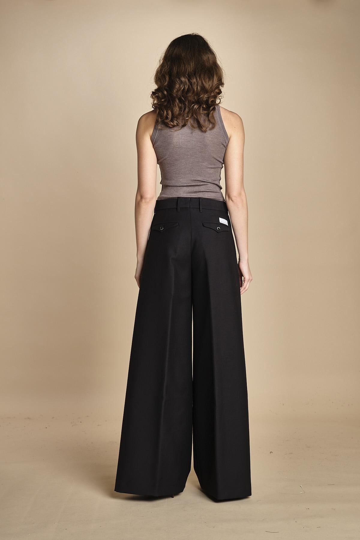pantalone con nervature. ORIANNA ORN01 NERO nine in the morning