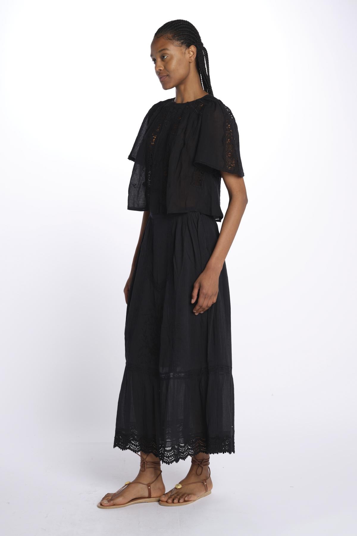 INGRID camicia cropped ricamata B0406 BL louise misha