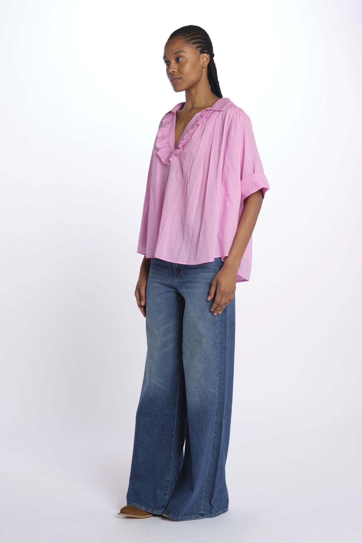 Camicia DIDI over voile con rouches DIDI FLUOPINK laurence bras