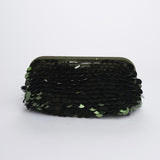 Clutch SANTORINI grande con paillettes BAG SANTORINI ARMY boheme couture