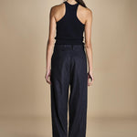 pantaloni in tela lana NOEMI NAVYBLUE true avenue