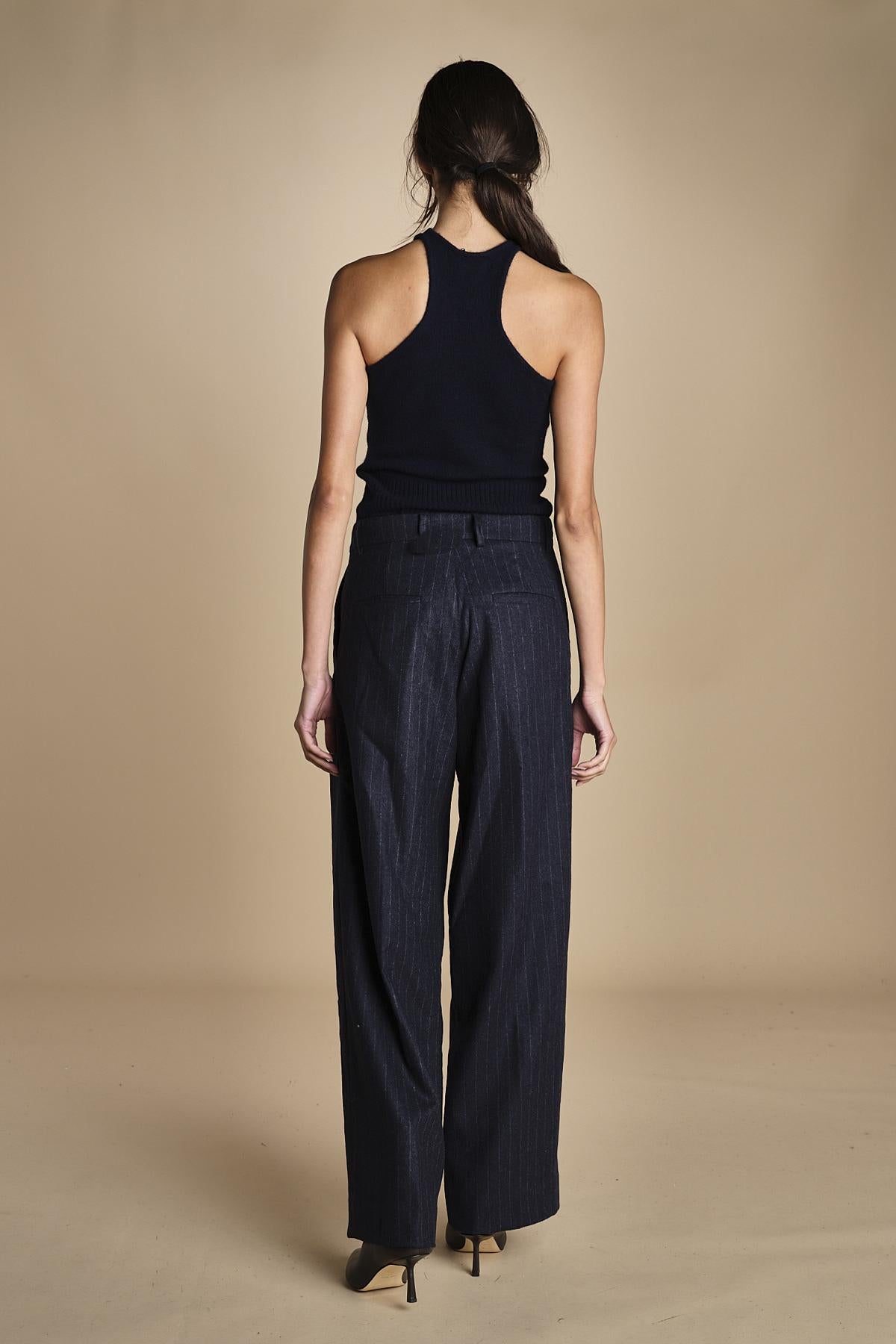 pantaloni in tela lana NOEMI NAVYBLUE true avenue