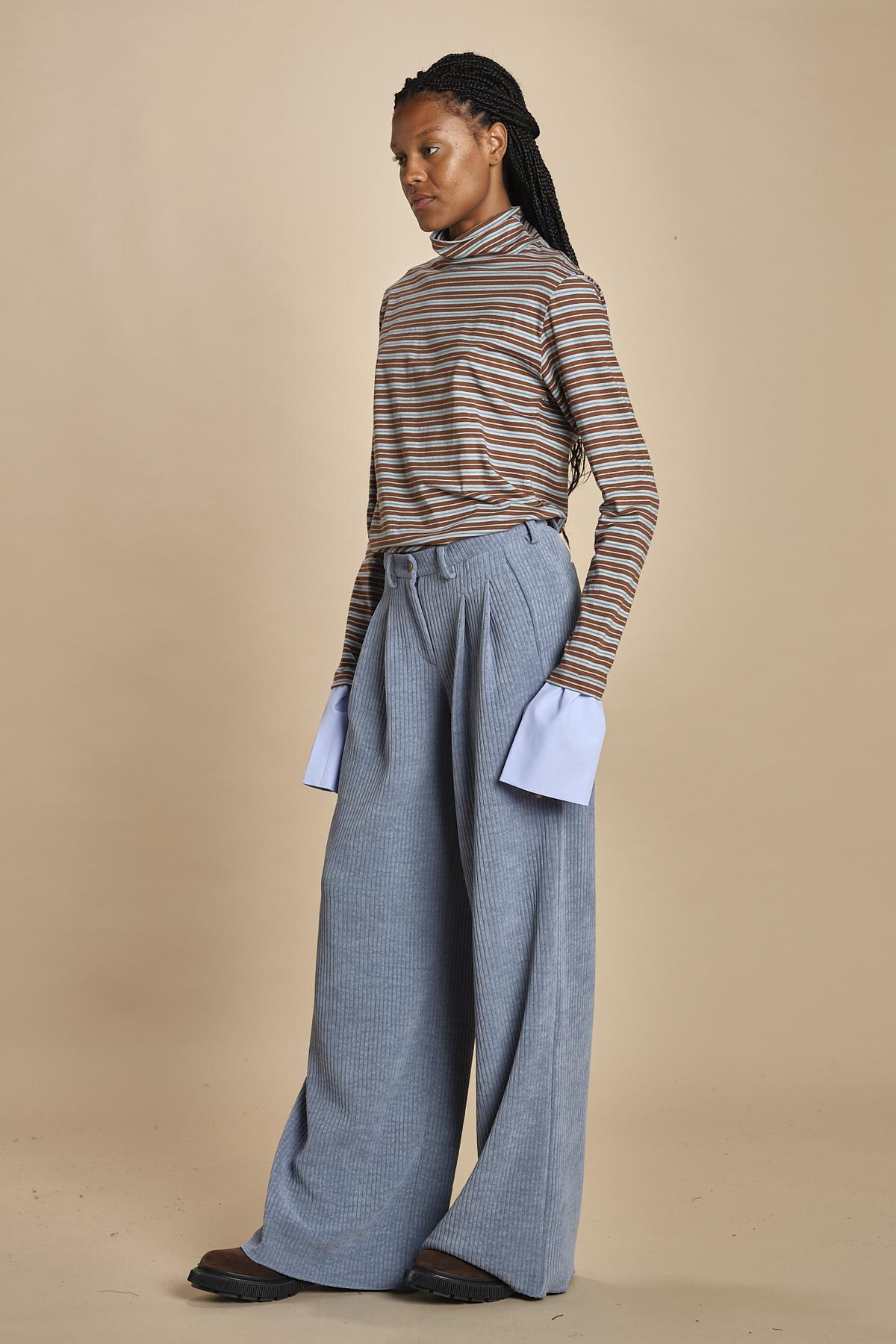 KATHERINE pantaloni in velluto rocciatore con pinces MJD217AA43894 V.450 jejia