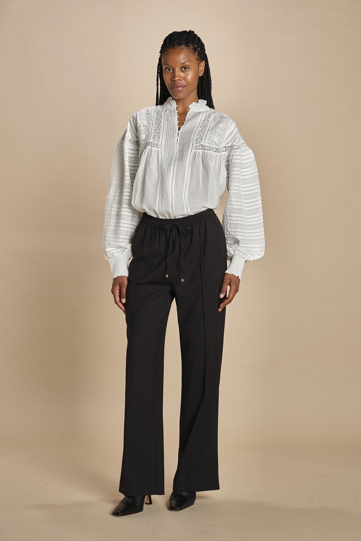 CLIFF pantalone con coulisse tela lana 5EVA01-V04013 NOIR vanessa bruno