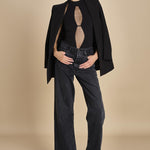 body senza maniche con tulle centrale JOLIE BLACK undress code