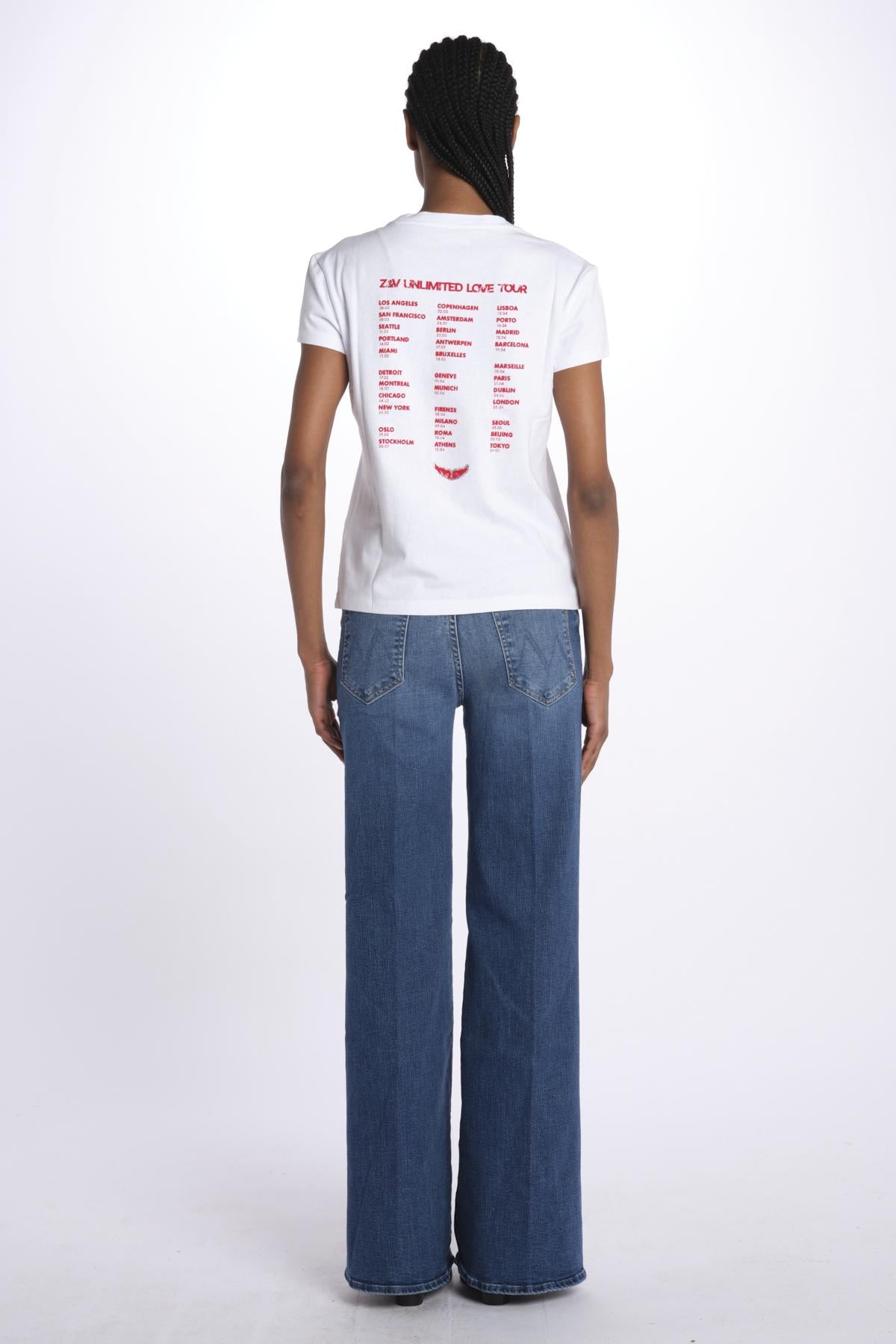 Walk bc concert cherry love JWTS02684 WHITE zadig & voltaire