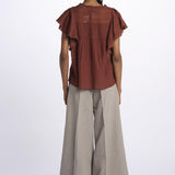 Top CALISSON pizzo con rouches CALISSON BROWNIE vanessa bruno
