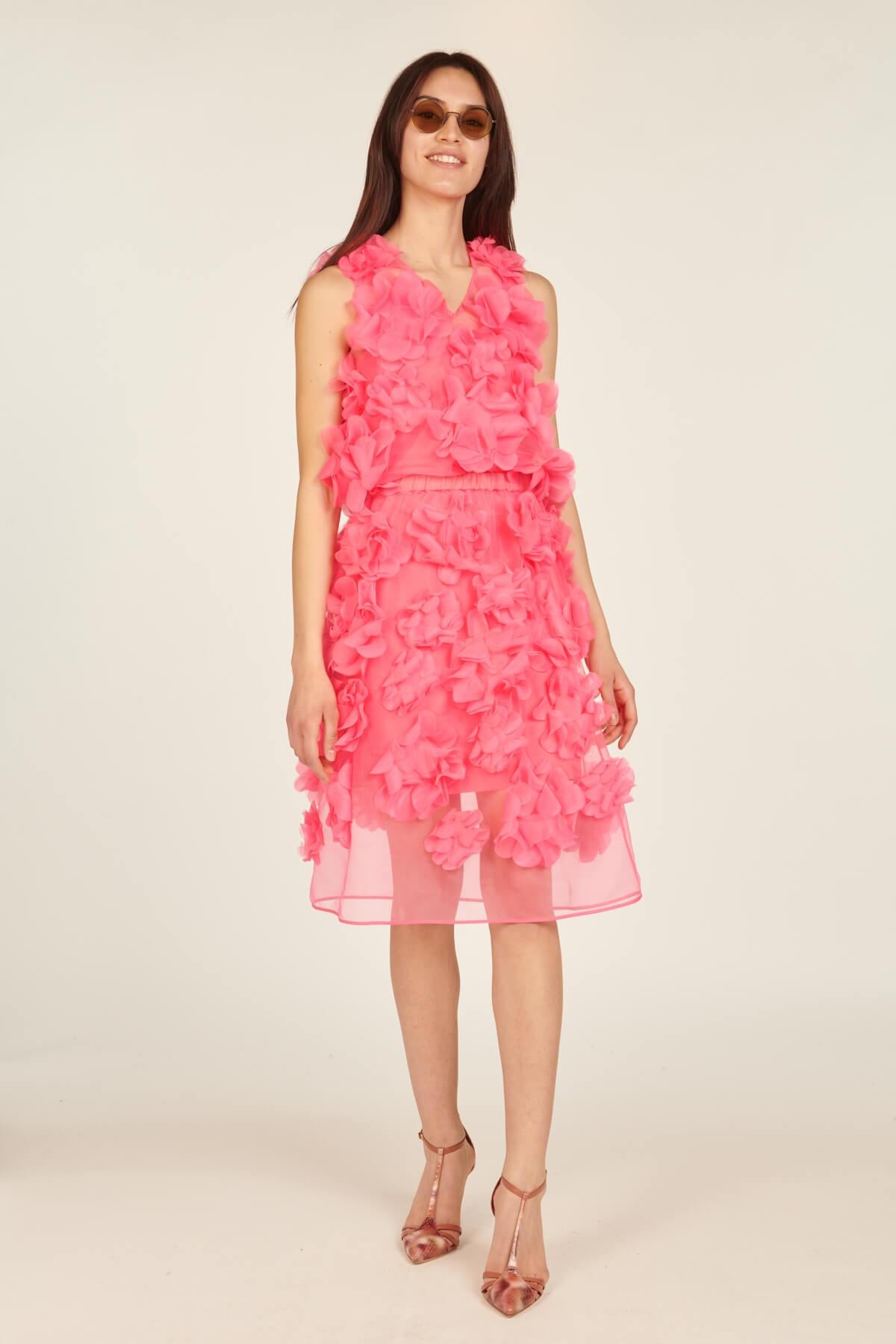 Top Fiori Applicati SS2149 NEONPINK paskal