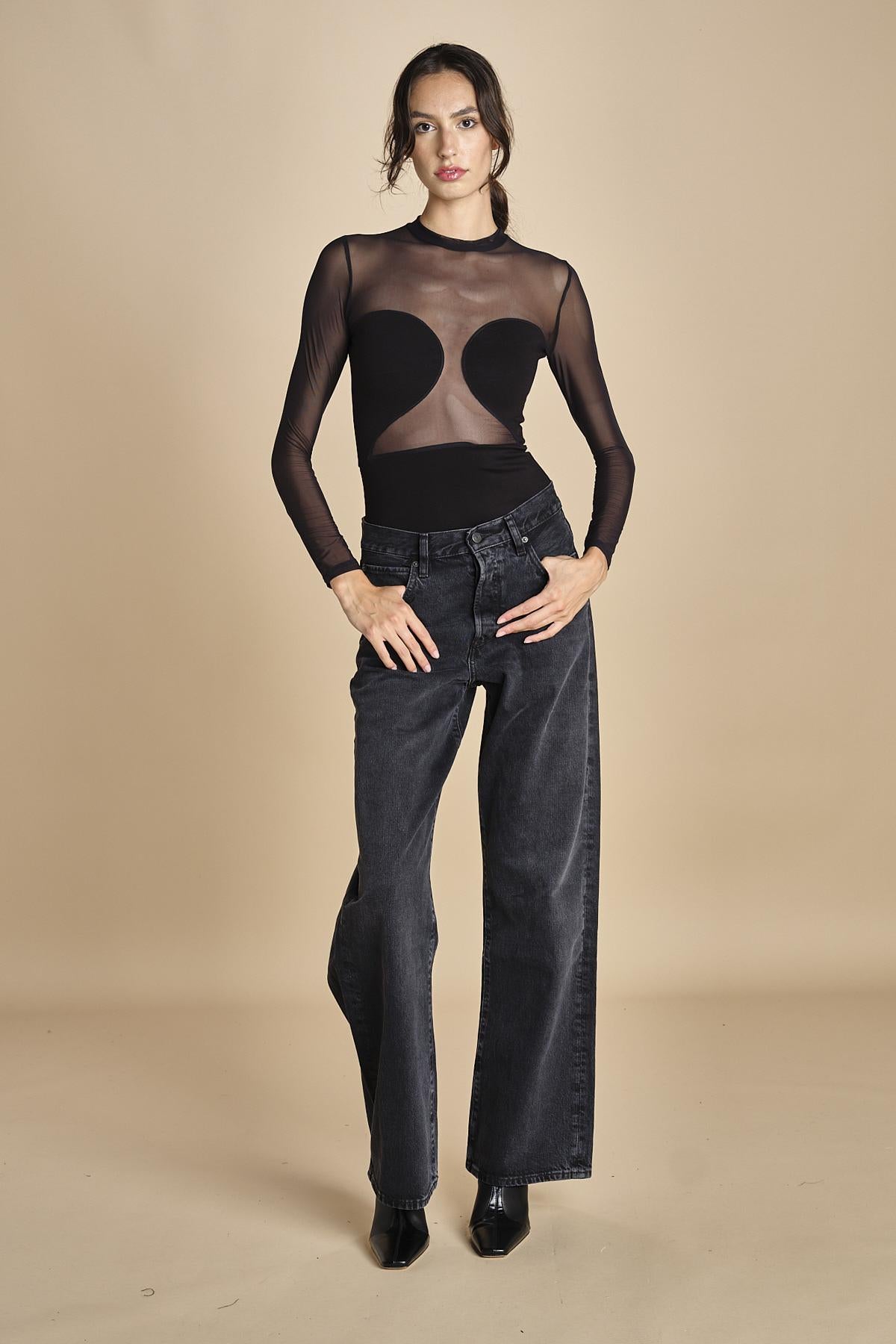 body manica lunga con trasparenze ALL NIGHTER BLACK undress code