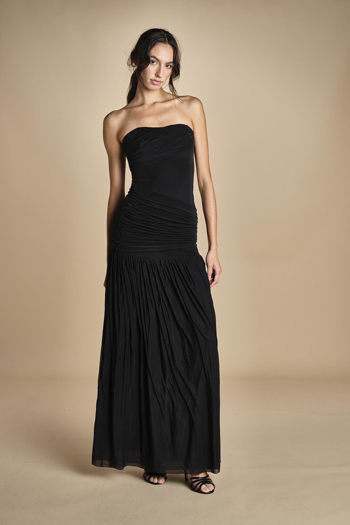 abito bustier e tulle. DR226 BLACK misha