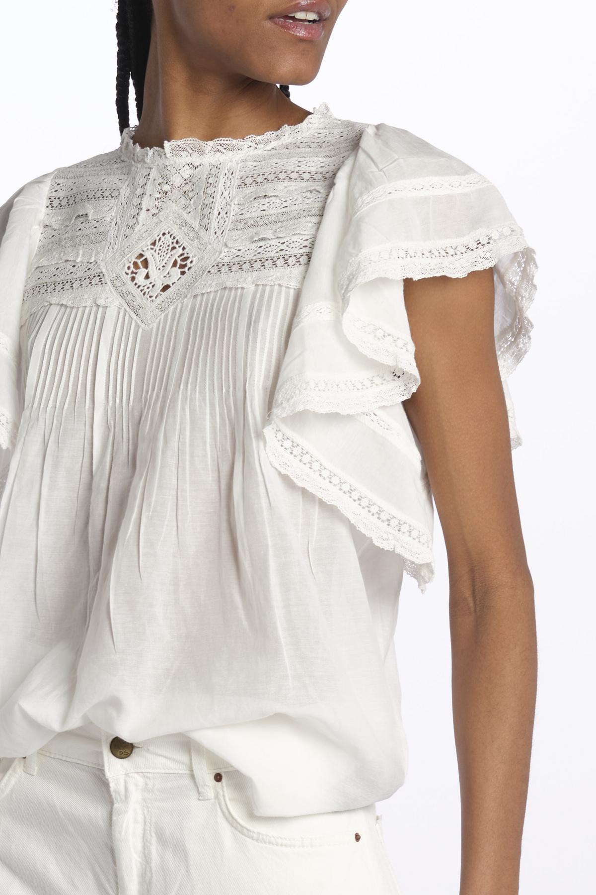Top CALISSON pizzo con rouches CALISSON BLANC vanessa bruno