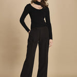 top maglia con scollo nudo 32007-350 NERO 29 federica tosi