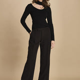 top maglia con scollo nudo 32007-350 NERO 29 federica tosi