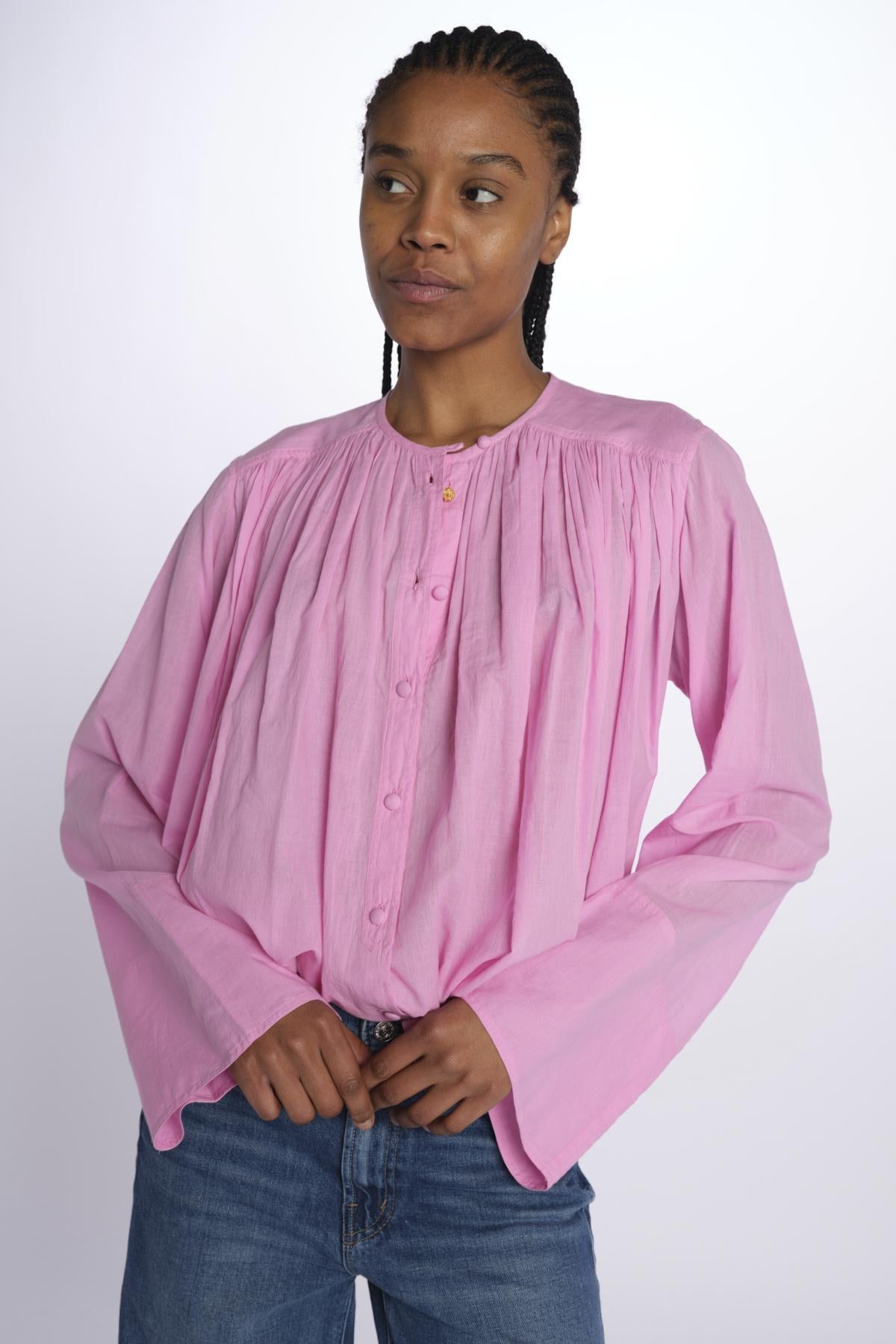Camicia CIG m/l voile over CIG FLUOPINK laurence bras