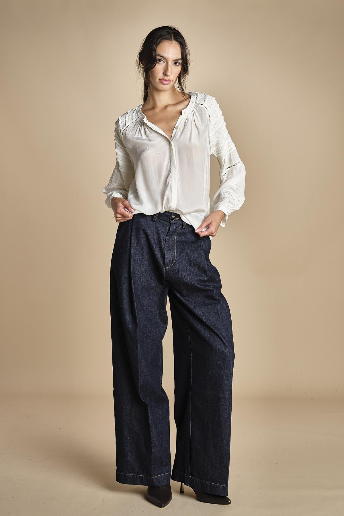 camicie con rouches su maniche PAIRIE TOP VANILLA scarlett poppies