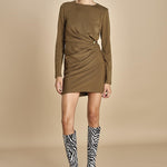 mini abito con fibbie MAILEY DRESS OLIVE malina