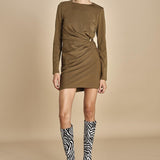 mini abito con fibbie MAILEY DRESS OLIVE malina